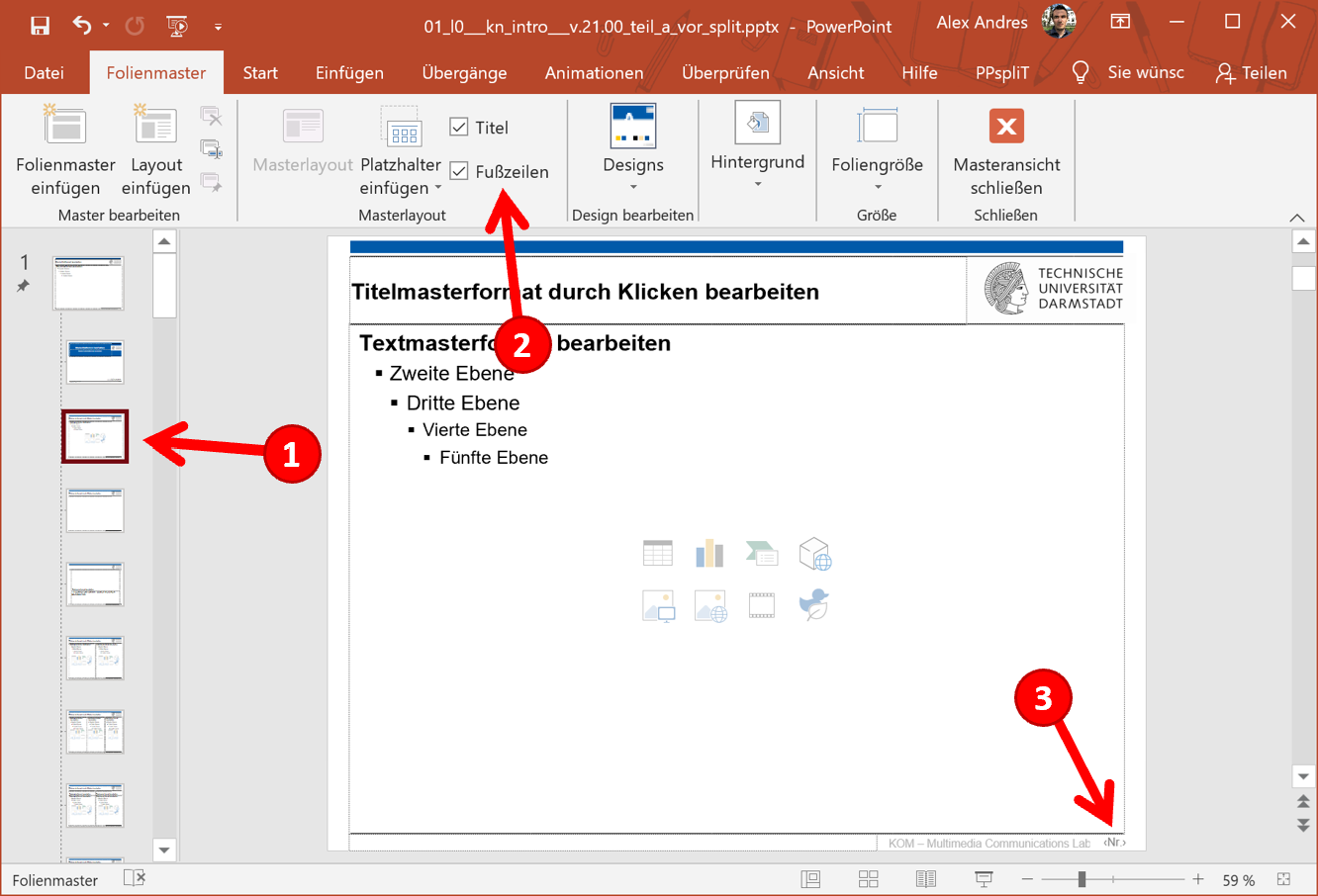 PPT-Folienmaster-Nummern-Layout