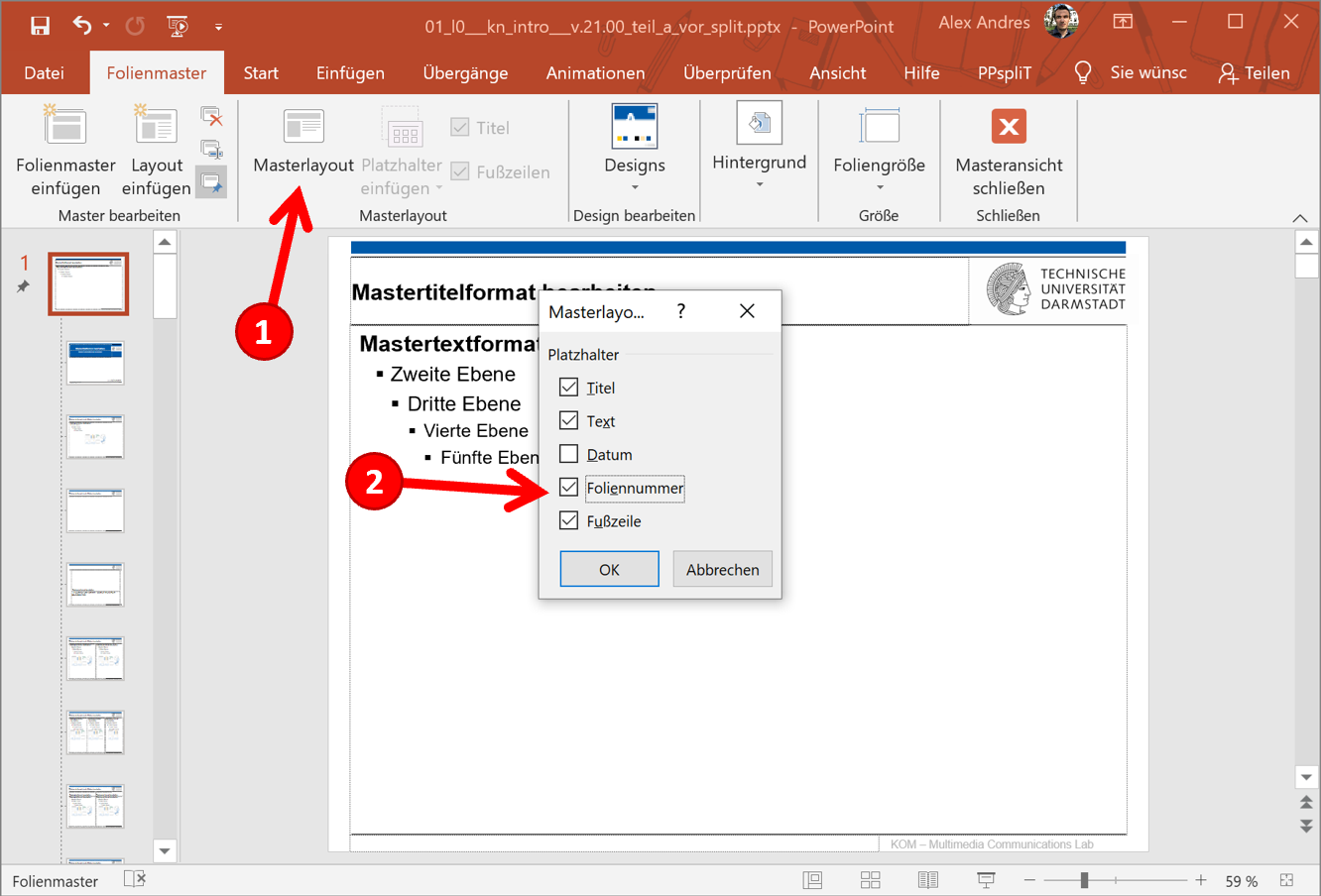 PPT Slide Master Settings